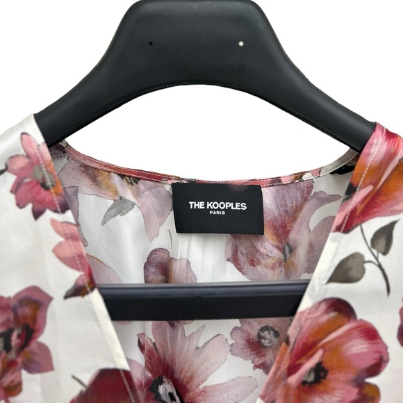 THE KOOPLES Short Wrap Dress with Bold Floral Print Ruffles #Girlcore - Medium - Picture 6 of 16